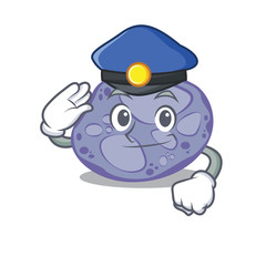 Police officer mascot design of blue planctomycetes wearing a hat