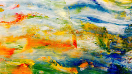 Colorful abstract background wallpaper. Modern motif visual art.  Mixtures of oil paint. Trendy...