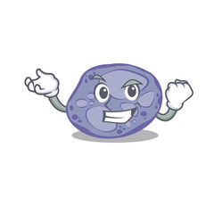 A dazzling blue planctomycetes mascot design concept with happy face