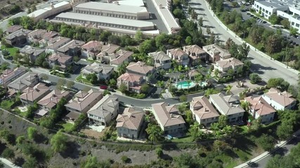 Aerial of Luxury Mansion Calabasas, California, Homes of Rich and Famous People