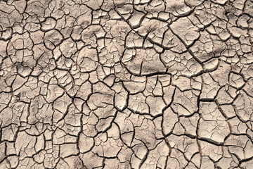 Ground cracks drought crisis environment background. - 345842463