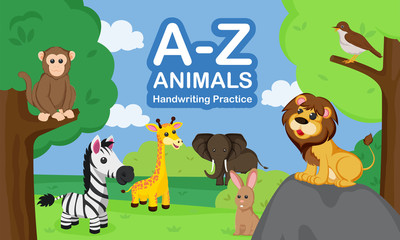 A-Z Animal Hand Writing Practice Book Cover