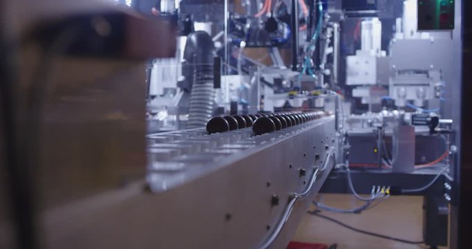 Chocolate candy processing machine in factory