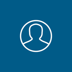 Avatar Line Icon On Blue Background. Blue Flat Style Vector Illustration