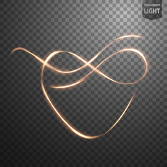 Glowing Ring on transparent background, Abstract light speed motion effect