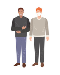 interracial men sick with covid19 symptoms