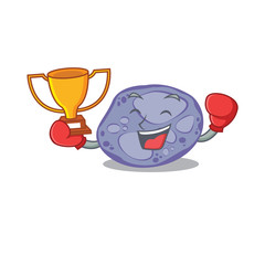 An elegant boxing winner of blue planctomycetes mascot design style