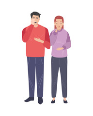 couple sick with covid19 symptoms