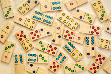 wooden domino pieces abstract