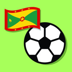 Football ball with Grenada flag