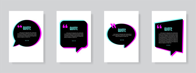Quote speech bubble blank templates set. - obrazy, fototapety, plakaty