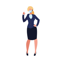 professional woman wearing face mask