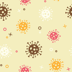 Corona virus illness disease seamless pattern background vector