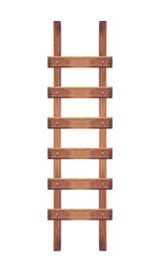 Old wooden ladder against the wall