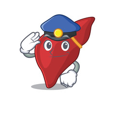 Police officer mascot design of healthy human liver wearing a hat