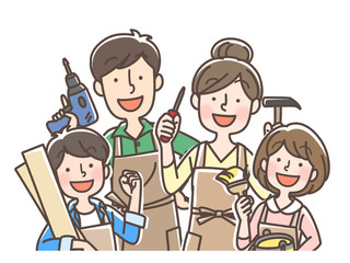DIY家族　日曜大工　ホームセンターなどに