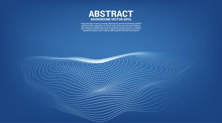 Digital Contour curve dot and line ripple and wave with wireframe . Abstract Background for 3D Futuristic technology concept