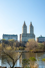 Upper west side view of New York in spring 