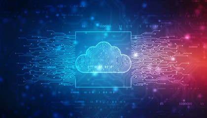 Fototapeta premium 2d illustration of Cloud computing, Cloud Computing Concept, Cloud computing technology internet concept background