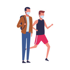 men using face masks for covid19