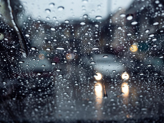 Street in rainy day.