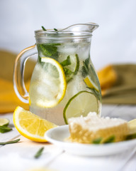 lemonade with lemon and mint