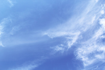 Blue sky and white clouds background.