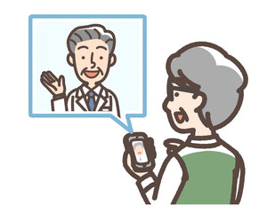 オンライン診療　おじいさん