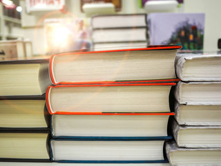 A few stacks of books