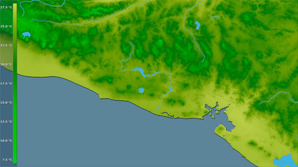 El Salvador, annual temperature - raw data