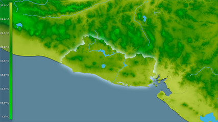 El Salvador, annual temperature - light glow