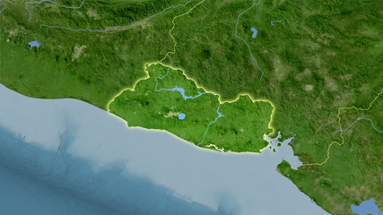 El Salvador, satellite B - light glow