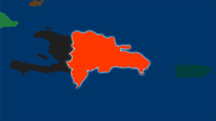 Dominican Republic, administrative divisions - light glow