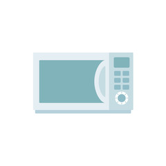 Flat cartoon microwave icon. Vintage kitchen appliances. The object is separate from the background. Vector element for logos, icons, infographics and your design.