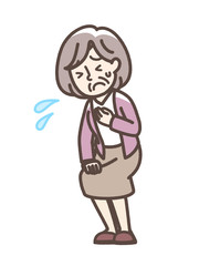 息切れする　おばあさん　フレイル　ロコモ