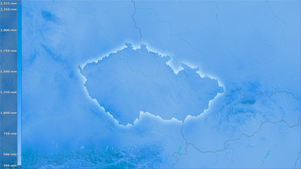 Czech Republic, annual precipitation - light glow