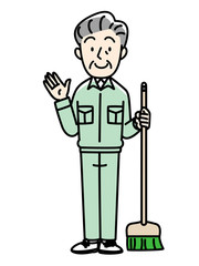 作業着　男性　管理人　清掃員など