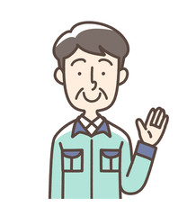 作業着　男性　管理人　清掃員など