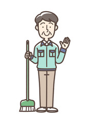 作業着　男性　管理人　清掃員など