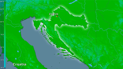 Croatia, annual temperature - composition