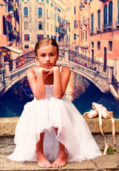 Young ballet dancer in Venice.