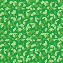 floral background - vector bright green seamless pattern with leaves