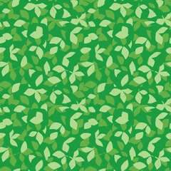 Behang bloemenachtergrond - vector heldergroen naadloos patroon met bladeren © olenadesign