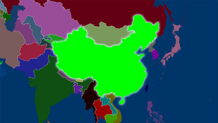 China, administrative divisions - light glow