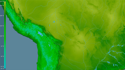 Bolivia, annual temperature - raw data