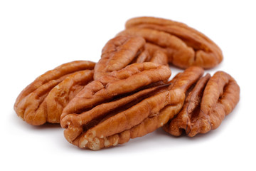 Pecan nut isolated on white