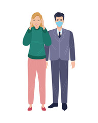 couple sick with covid19 symptoms