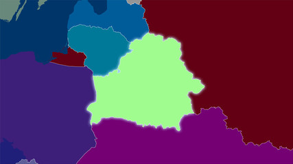 Belarus, administrative divisions - light glow