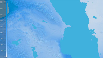 Azerbaijan, annual precipitation - raw data