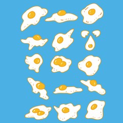 目玉焼きのイラストセット
